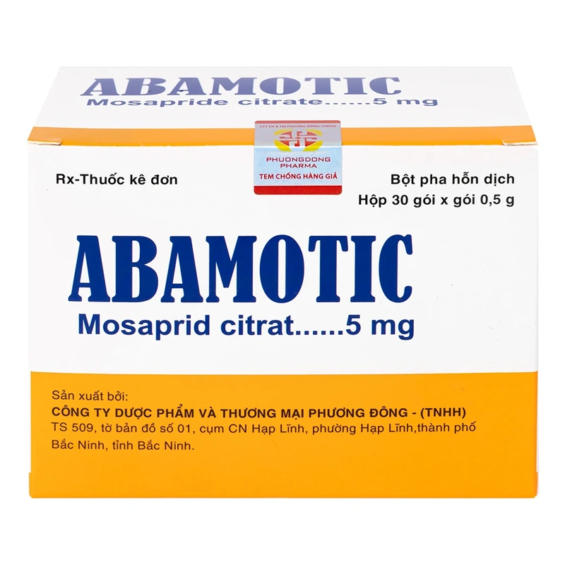 Bột pha uống Abamotic 5mg điều trị các triệu chứng tiêu hóa, viêm dạ dày (30 gói x 0.5g) - 1
